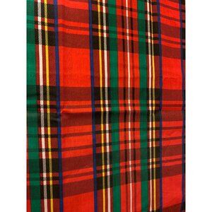 Vintage Tartan Plaid Fabric 1/2 Yard 42" Wide Cotton Red & Green